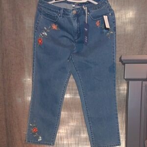 Embroidered Blue Jeans